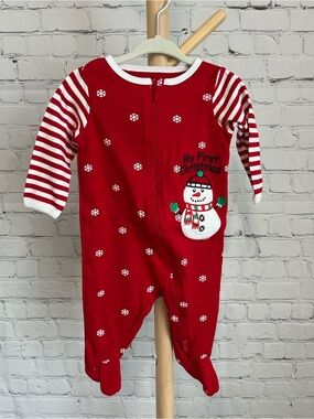 ⭐️⭐️PICK 5 / $20 My First Christmas Red Baby One-Piece Footed Pajamas